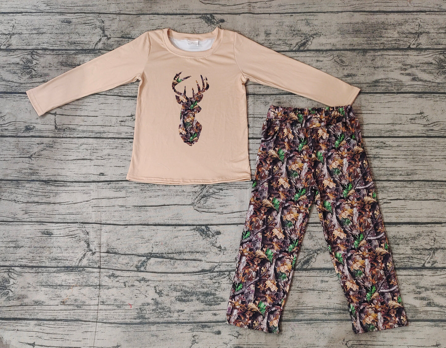 BLP0615 Camo deer boy pajamas outfit 202410 sibling RTS