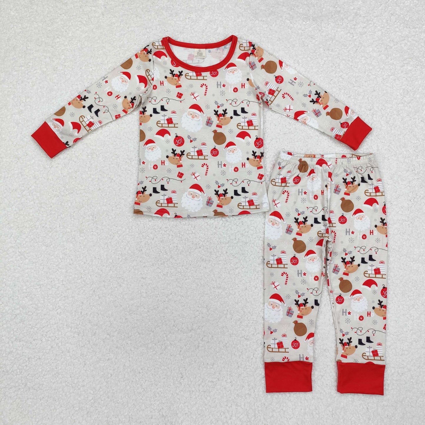 BLP0662 BAMBOOChristmas santa deer pajamas boy outfit 202410 sibling RTS