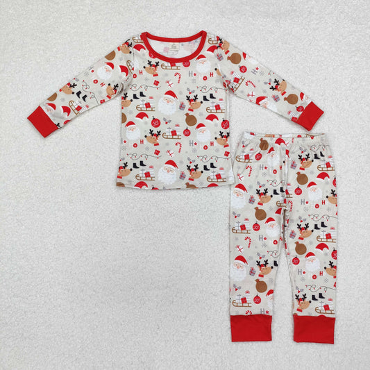 BLP0662 BAMBOOChristmas santa deer pajamas boy outfit 202410  sibling RTS