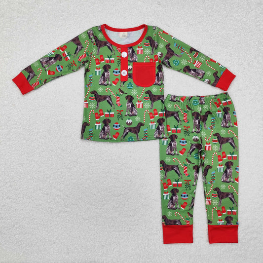 Christmas dog sibling BLP0672 BAMBOO  boy pajamas outfit 202411 RTS