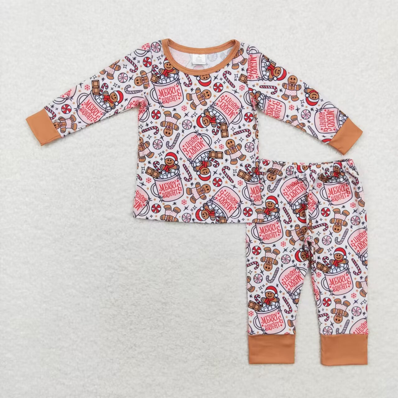 BAMBOO gingerbread Merry christmas sibling BLP0676 boy pajamas outfit 202408 rts