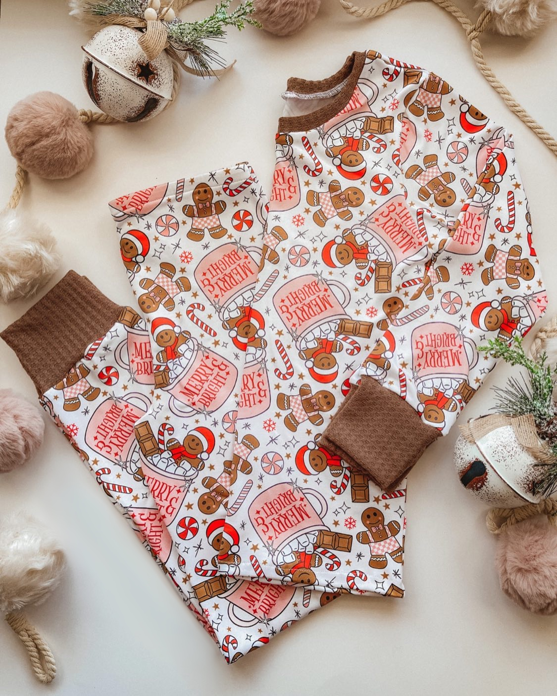 BAMBOO gingerbread Merry christmas sibling BLP0676 boy pajamas outfit 202408 rts