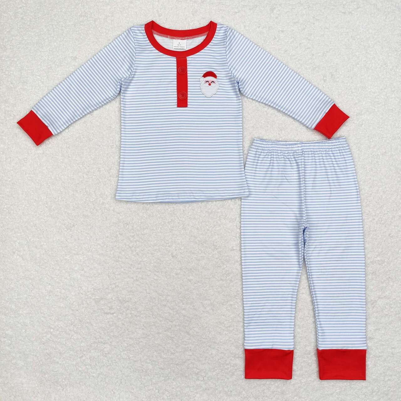 Christmas santa embroidrey sibling BLP0677 boy pajamas outfit 202408 RTS