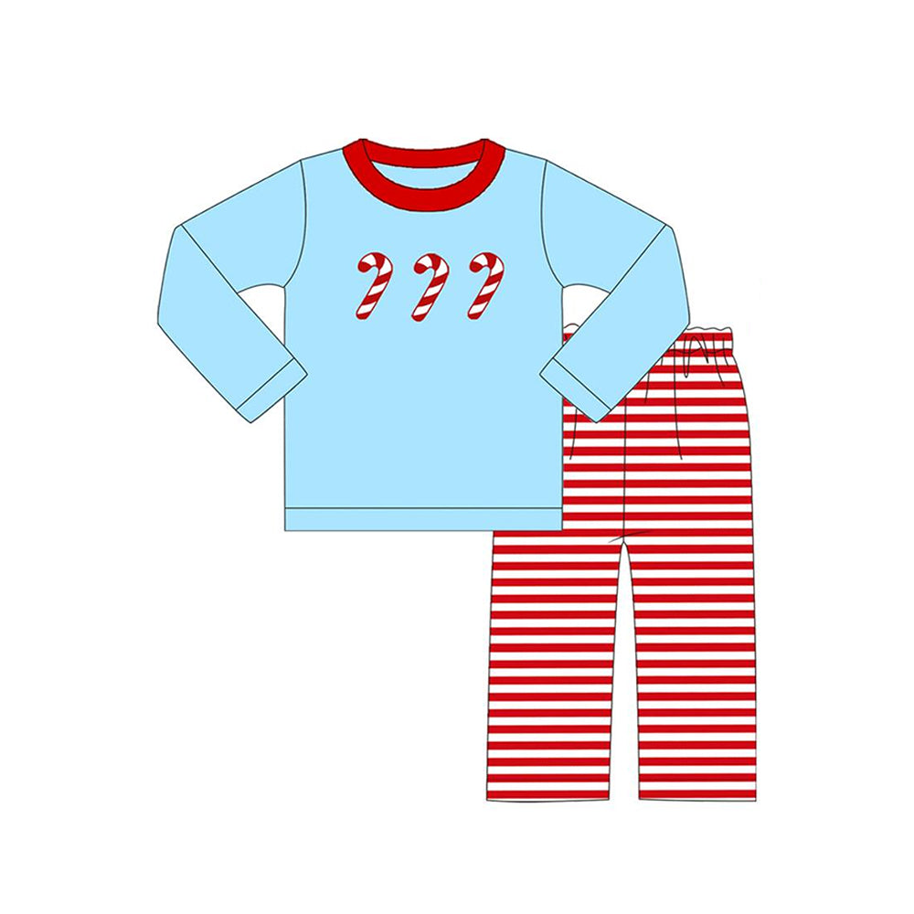 Chrismtas cane sibling BLP0697 boy pajamas outfit preorder 202407