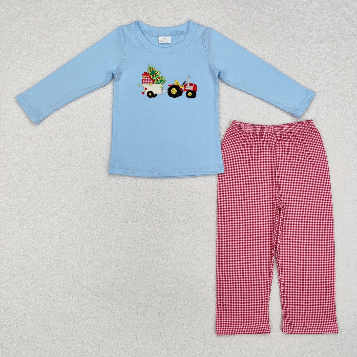 BLP0745 embroidery Christmas sibling boy pajamas outfit 202410 RTS