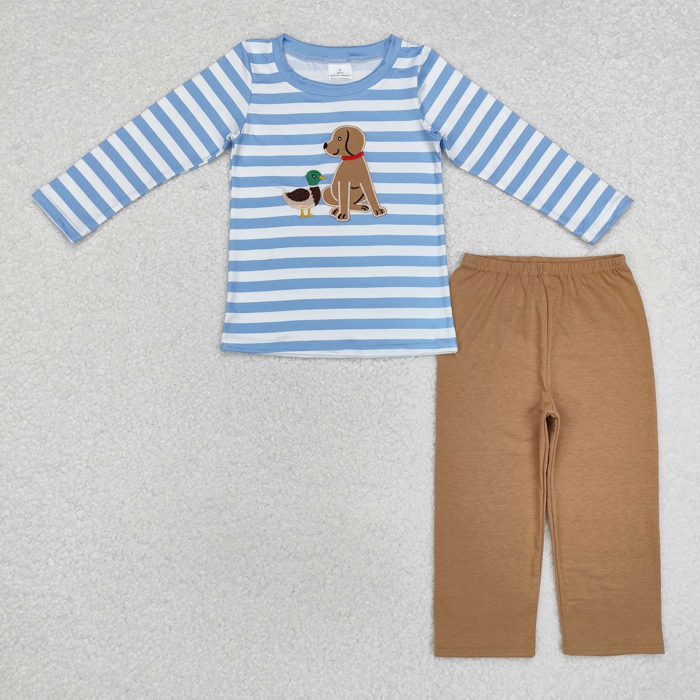 BLP0805  embroidery dog duck boy pajamas outfit RTS Free shipping order $100+