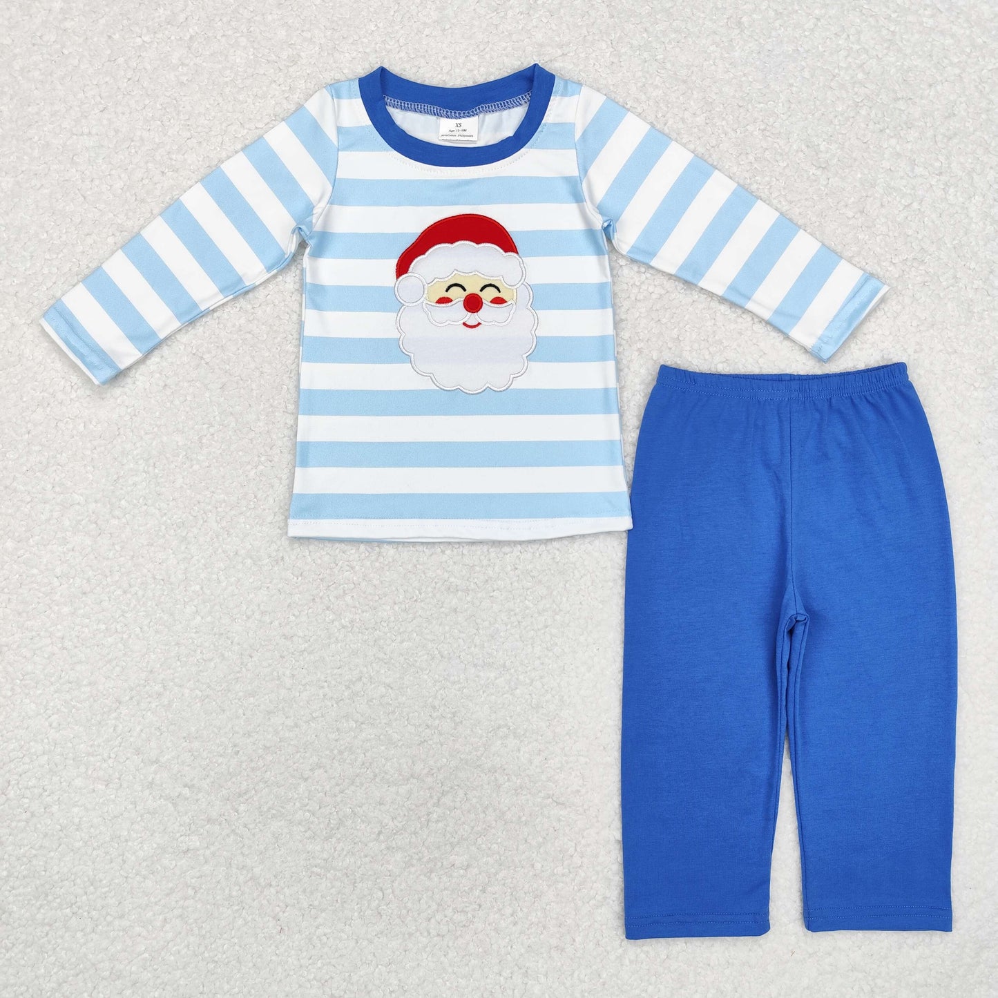 BLP0810 embroidery santa boy pajamas outfit 202409 RTS