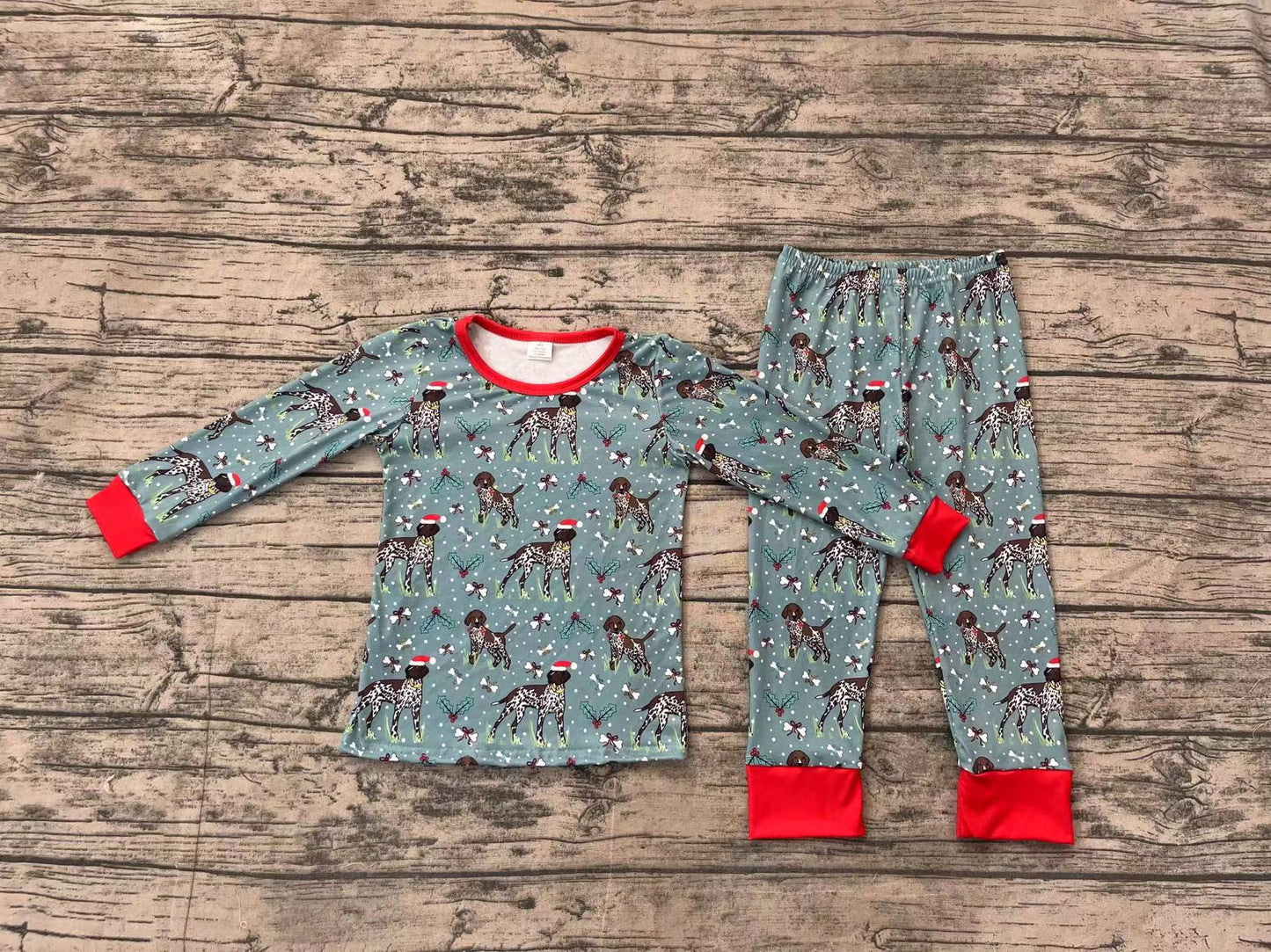BLP0850 Christmas dog long sleeve girl pajamas outfit 202409 sibling