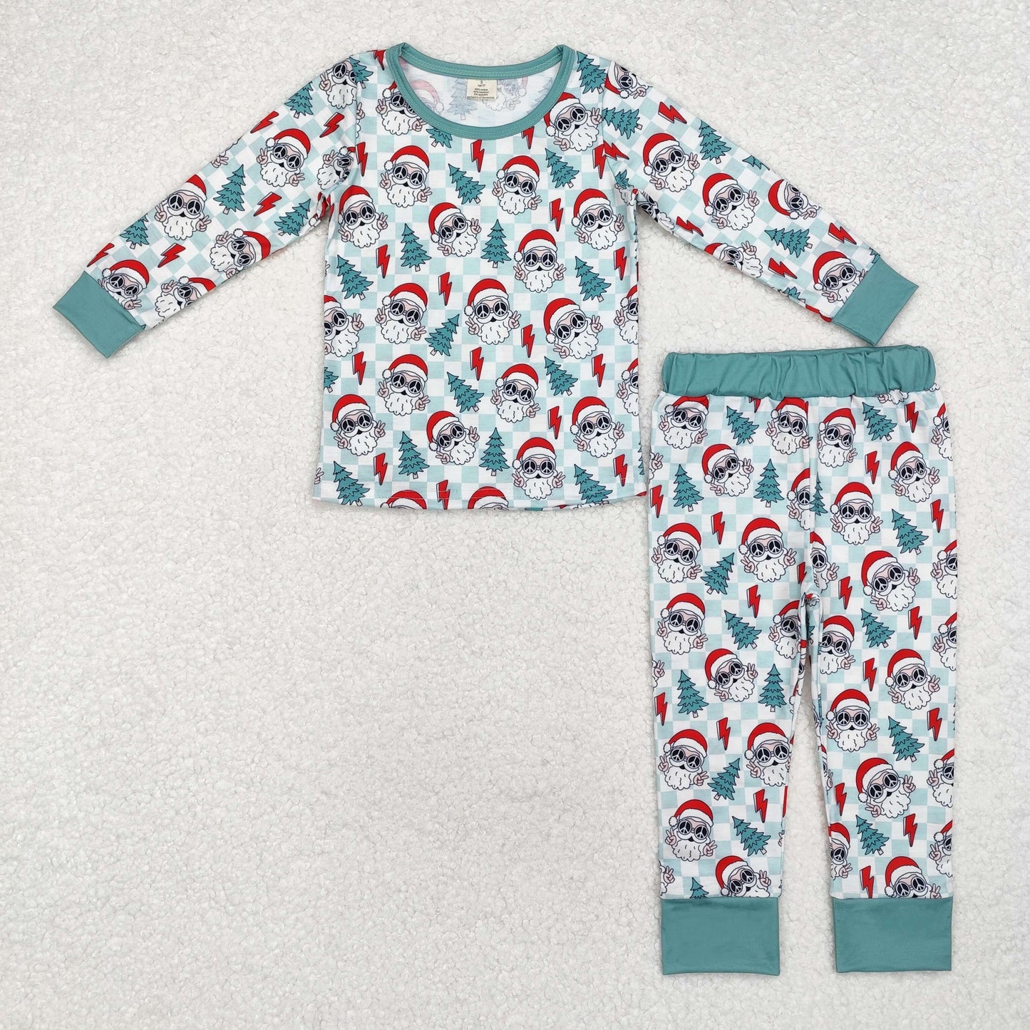 BLP0859-BAMBOO Christmas santa boy pajamas outfit 202410 sibling RTS