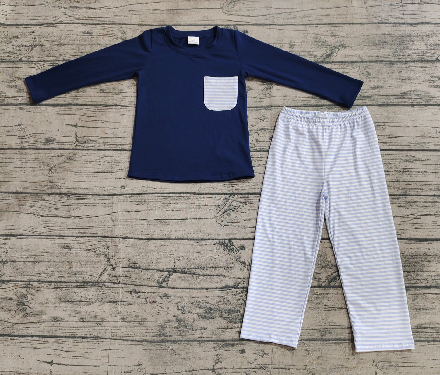 BLP0868 blue cotton boy pajamas outfit 202410 RTS