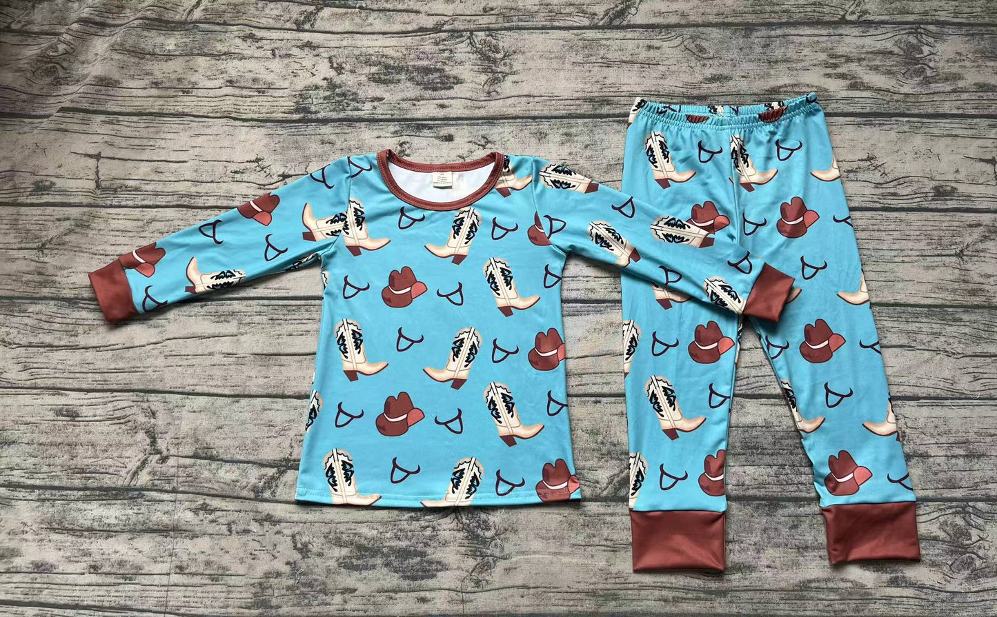 BLP0872 BAMBOO rodeo boots western hunting boy pajamas outfit 202410 rts