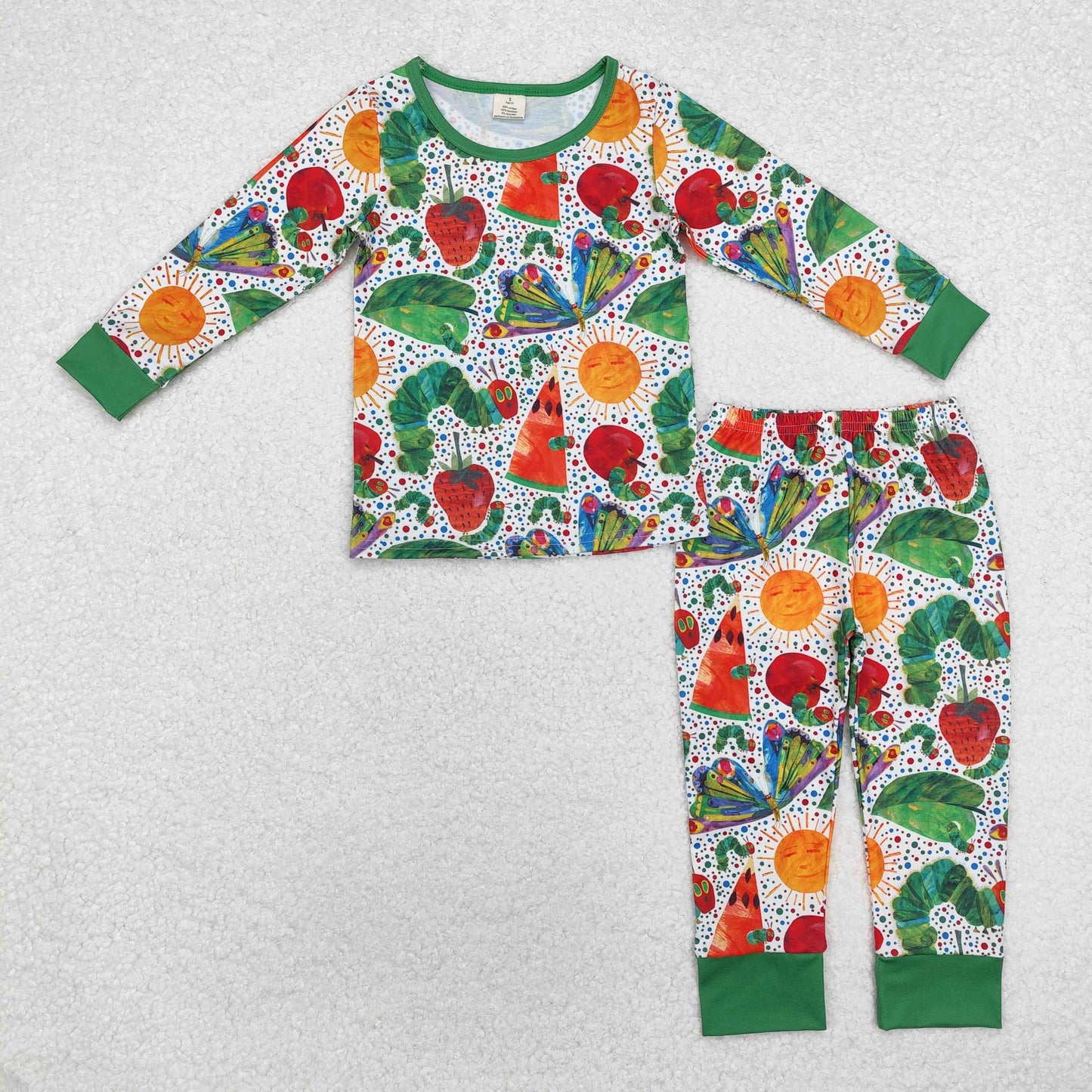 BLP0909 -BAMBOO Caterpillar western boy pajamas outfit 202411 RTS