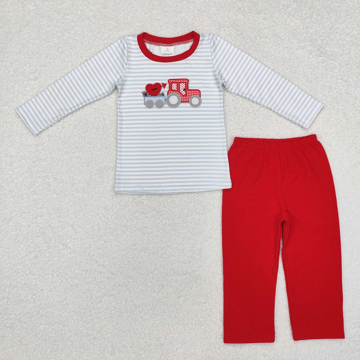 BLP0932 embroidery love boy pajamas outfit 202411 RTS