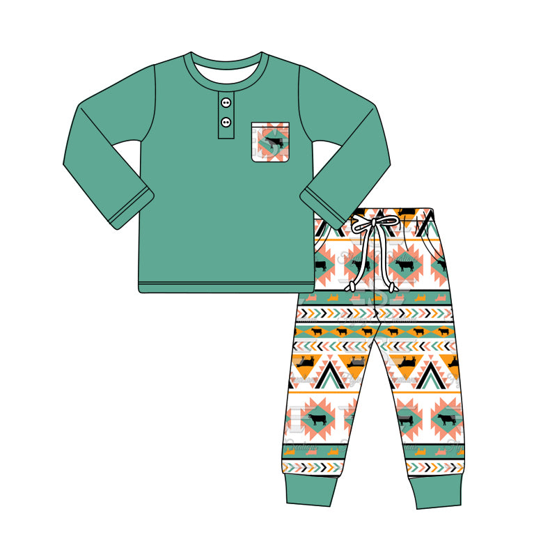 BLP0950 preorder western boy pajamas outfit 202409