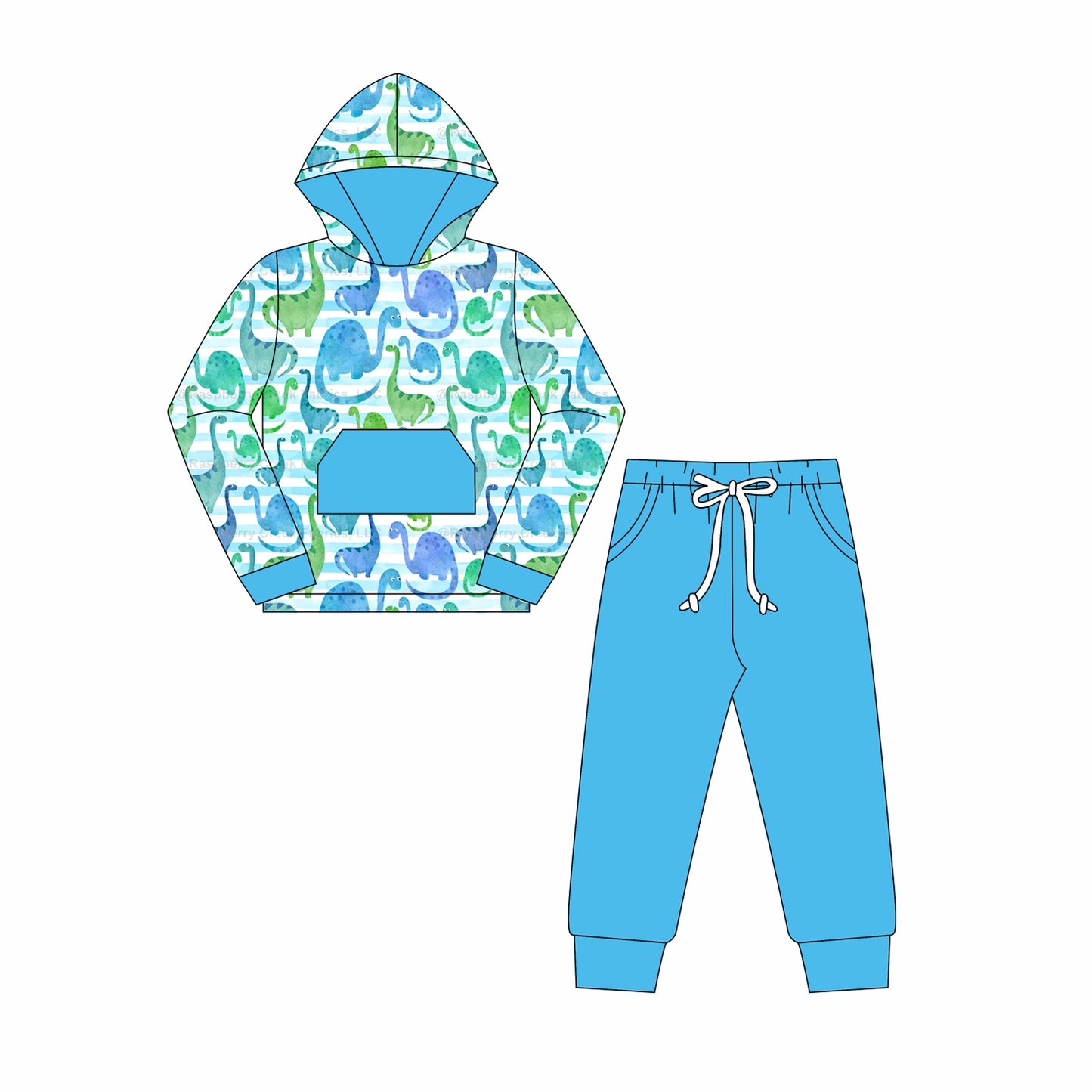BLP1092 dinosaur western hoodie boy sibling outfit 202506 preorder