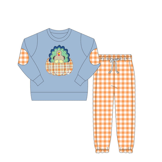 BLP1096  western  turkey thanksgiving boy sibling outfit 202506 preorder