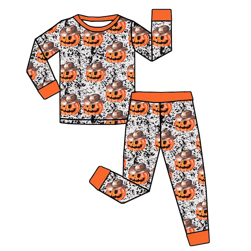 BLP1102 Halloween pumpkin boy pajamas outfit 202506 preorder