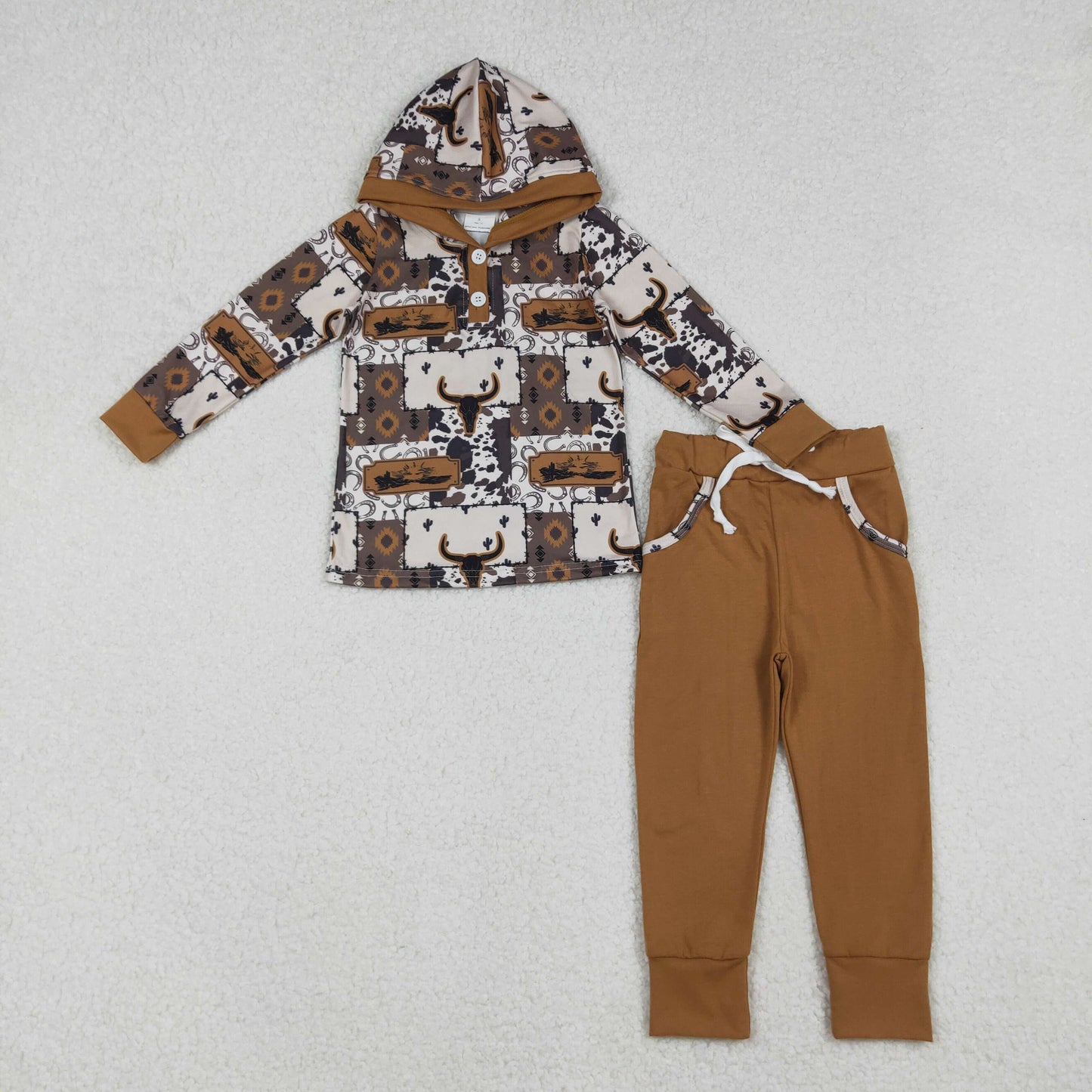 BLP1238 Hoodie cow hunting western boy outfit 202510 RTS
