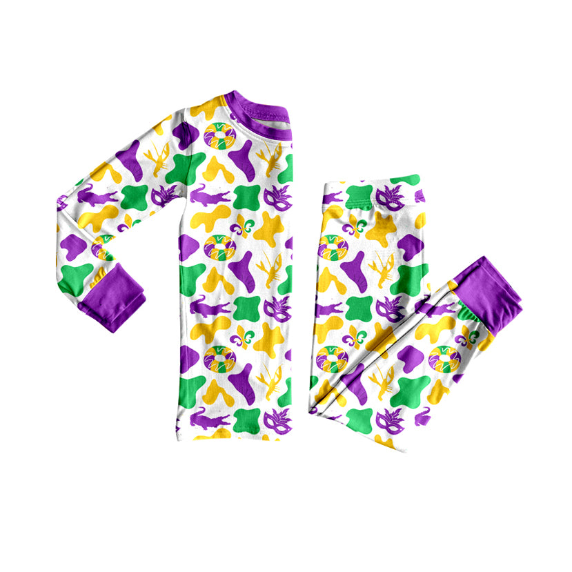 BLP1273 Mardi Gras camo pajamas BOY outfit 202509 preorder
