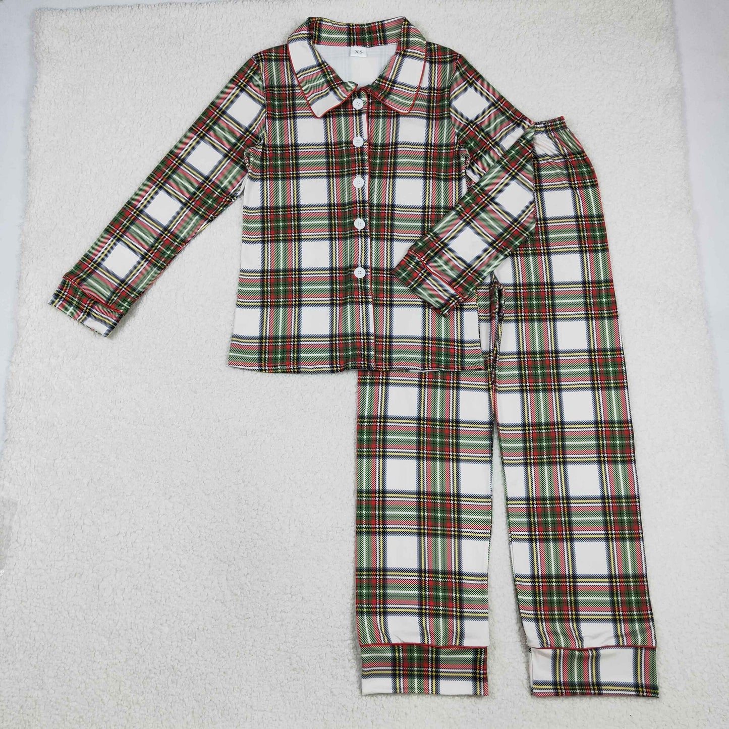 BLP1277 checkerboard Christmas adult men white red green black pajamas outfit 202511 rts
