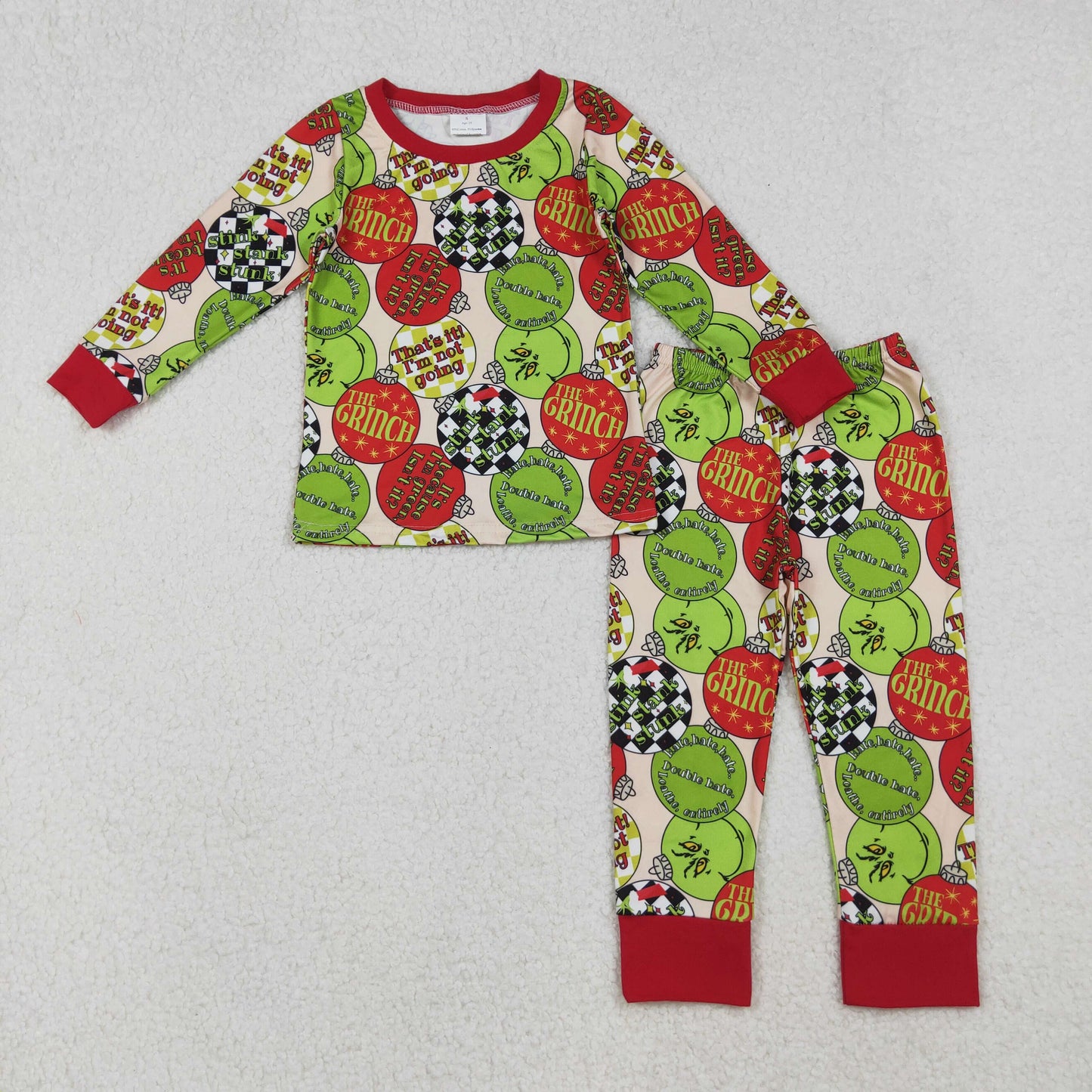 BLP1282-XS-3XL grinch pajamas boy outfit 202509 RTS