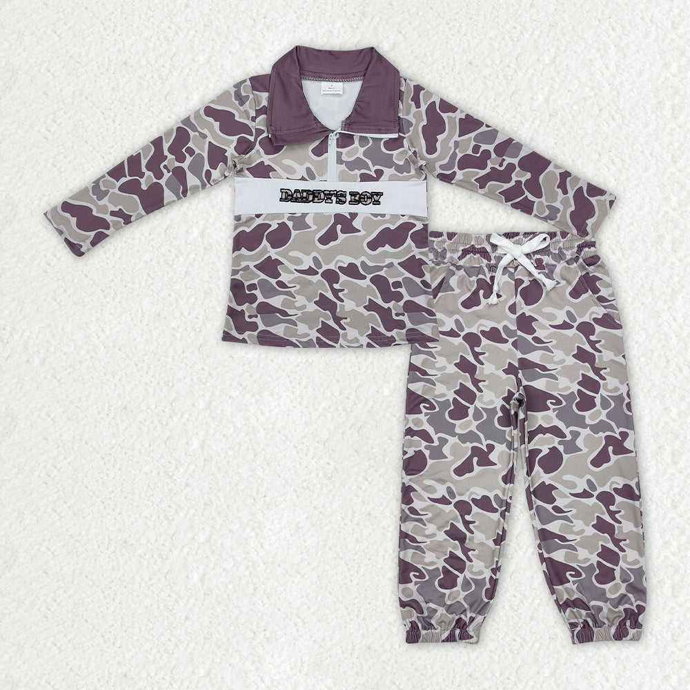 BLP1327组合 Daddys boy camo sibling boy outfit 202510 RTS