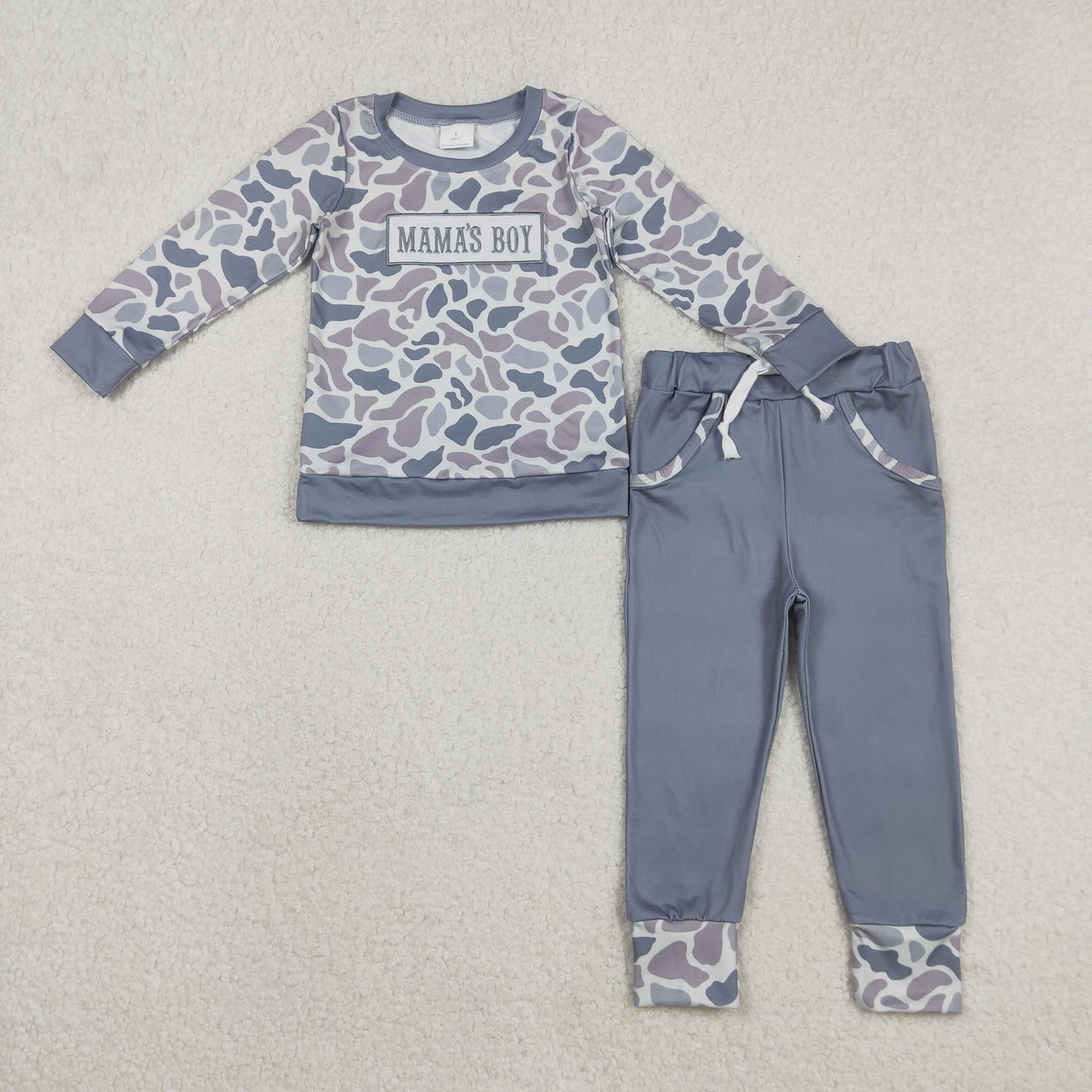 BLP1335 embroidery mama's boy camo sibling boy outfit 202511 RTS