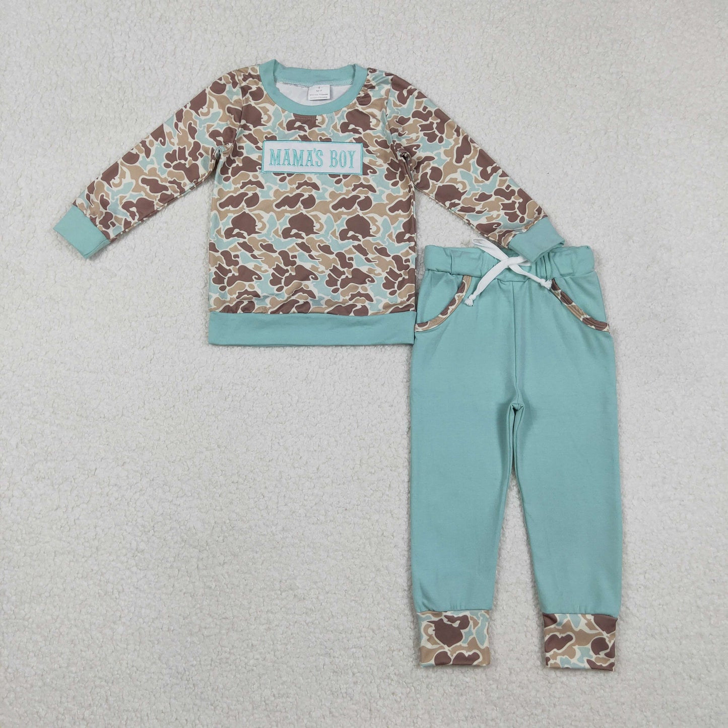 BLP1336 embroidery mama's boy camo sibling boy outfit 202511 RTS