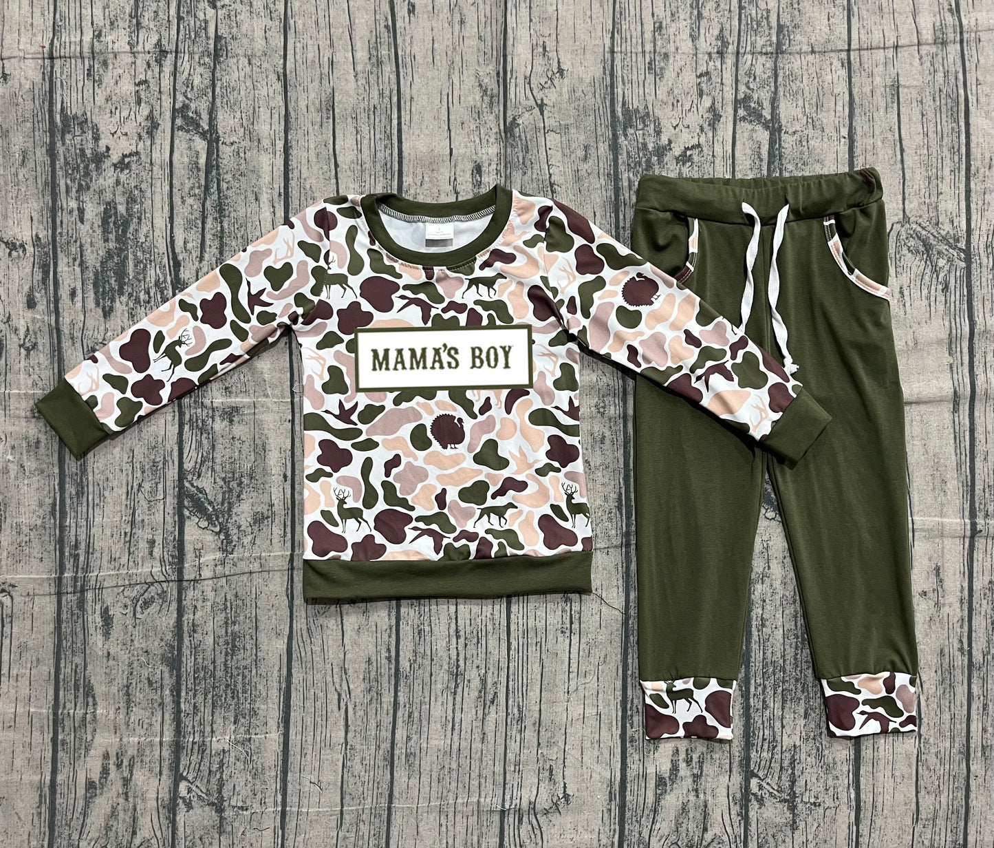 BLP1338 embroidery mama's boy camo sibling boy outfit 202510 RTS
