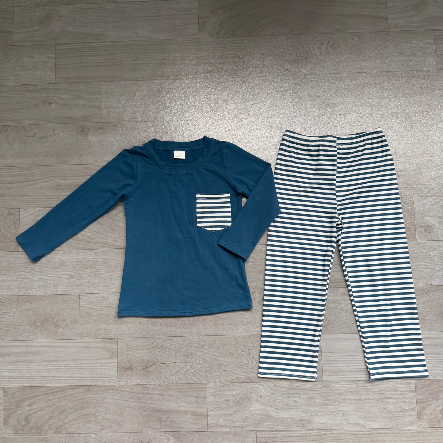RTS BLP1512 Pocket Long Sleeve Top Striped Pants Girls Casual Outfit 202608