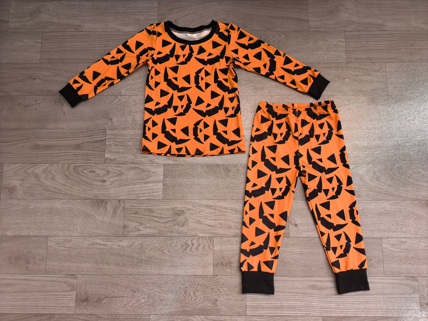 RTS BLP1549 Halloween Pumpkin Print Long Sleeve Top Jogger Pants Girls Outfit 202608
