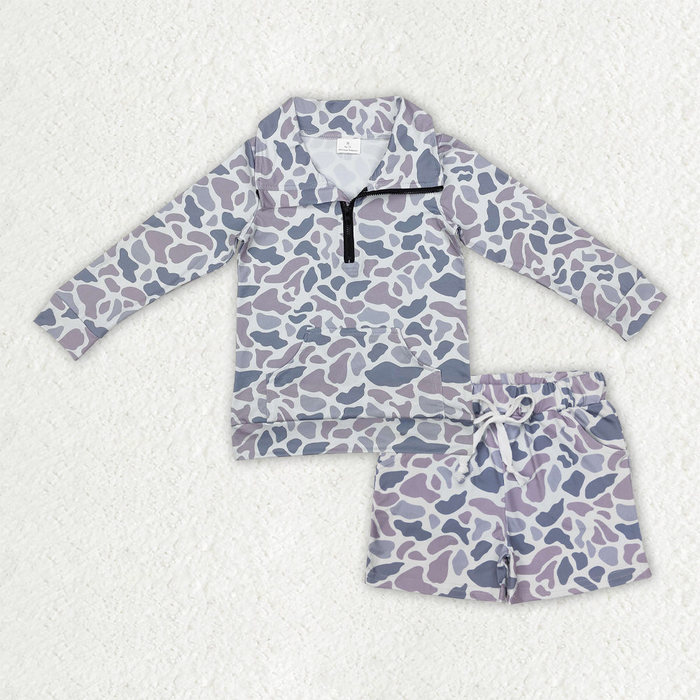 BLS0007组 camo shorts long sleeve boy outfit 202509 RTS