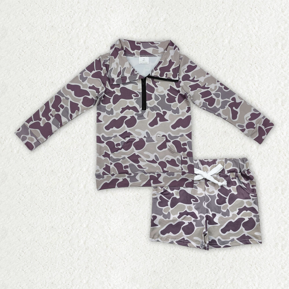 BLS0009组合 camo shorts long sleeve boy outfit 202509 RTS