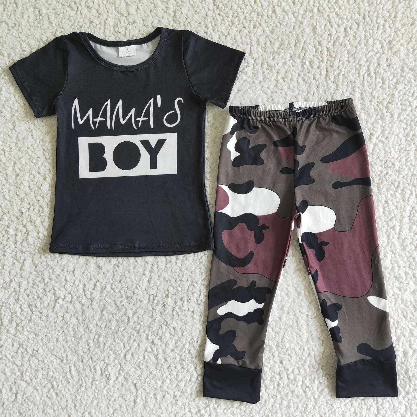 promotion BSPO0001 MAMA boy green camo short sleeve pants boy outfit 202408 promotion