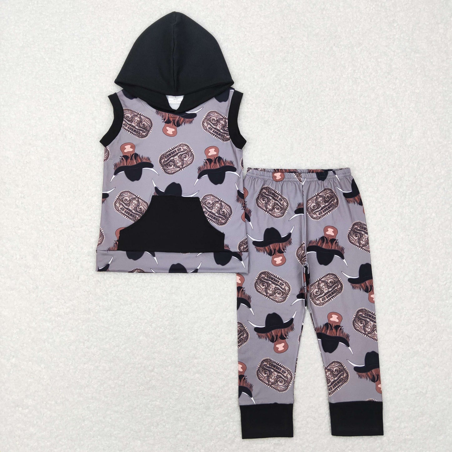 promotion BSPO0069 western horse short sleeves hoodie jogger boy outfit RTS 20231130