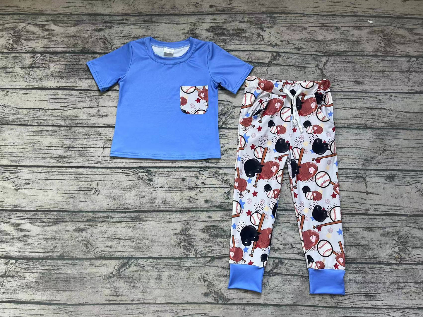 BSPO0164 RTS baseball mask short sleeve kids girl pajamas outfit 202231016