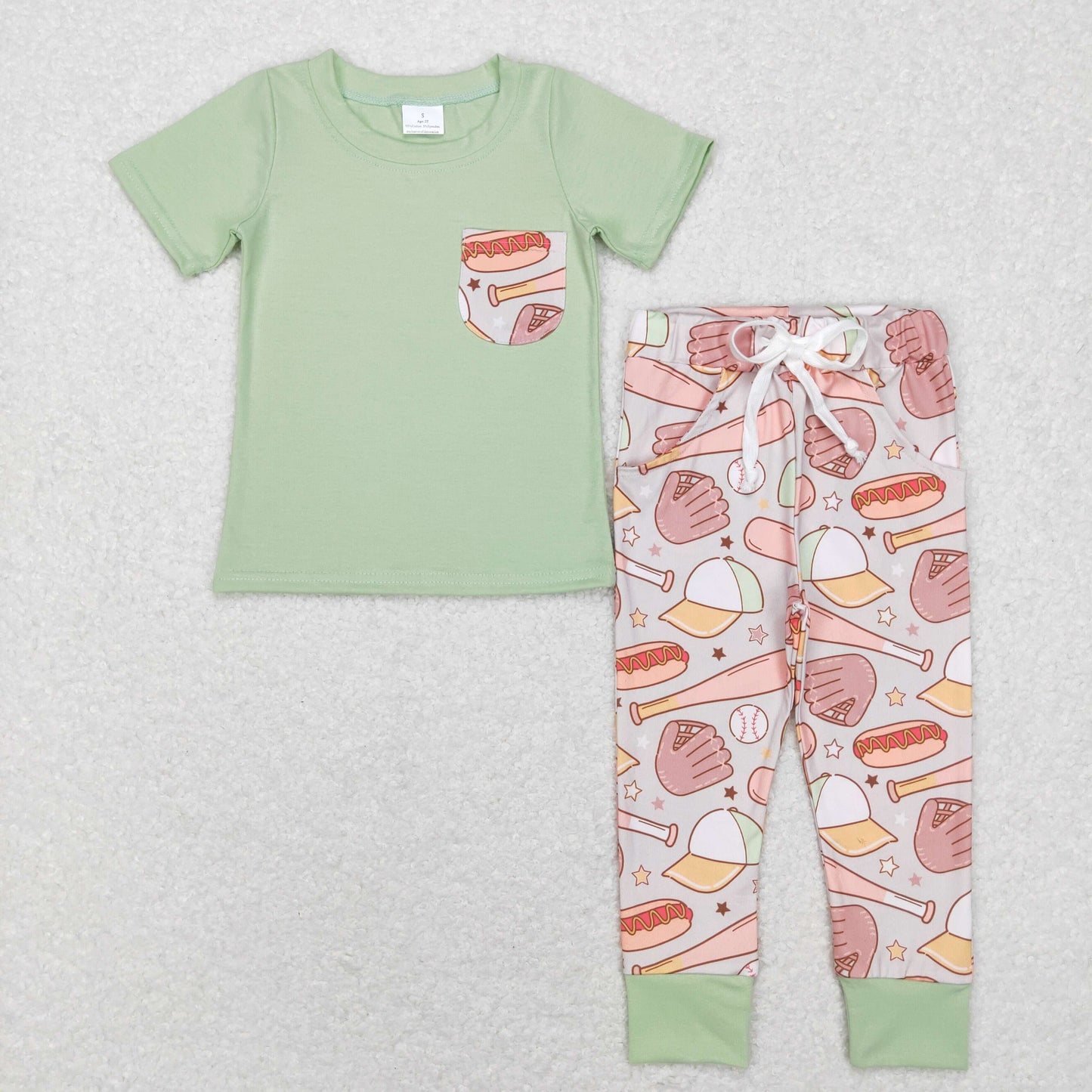 BSPO0166 western short sleeve Soft ball baseball boy pajamas outfit 20231130 RTS
