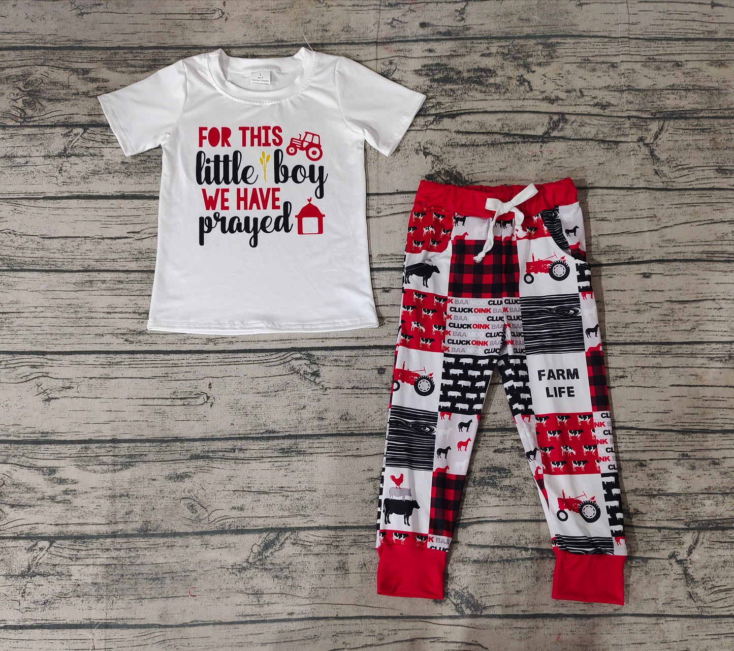 promotion BSPO0171 RTS farm animal tractor short sleeve boy outfit 20231028 RTS