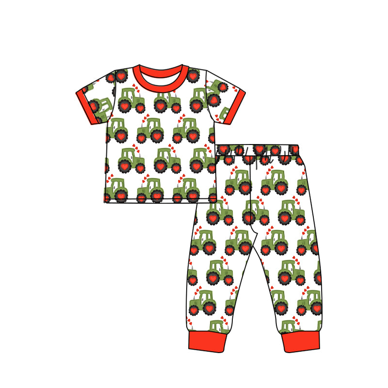 BSPO0200 western tractor short sleeve boy pajamas outfit RTS 20231107