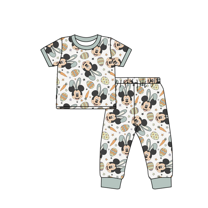 BSPO0320 -moq3 custom Easter carrots mouse boys pajamas outfit 202401