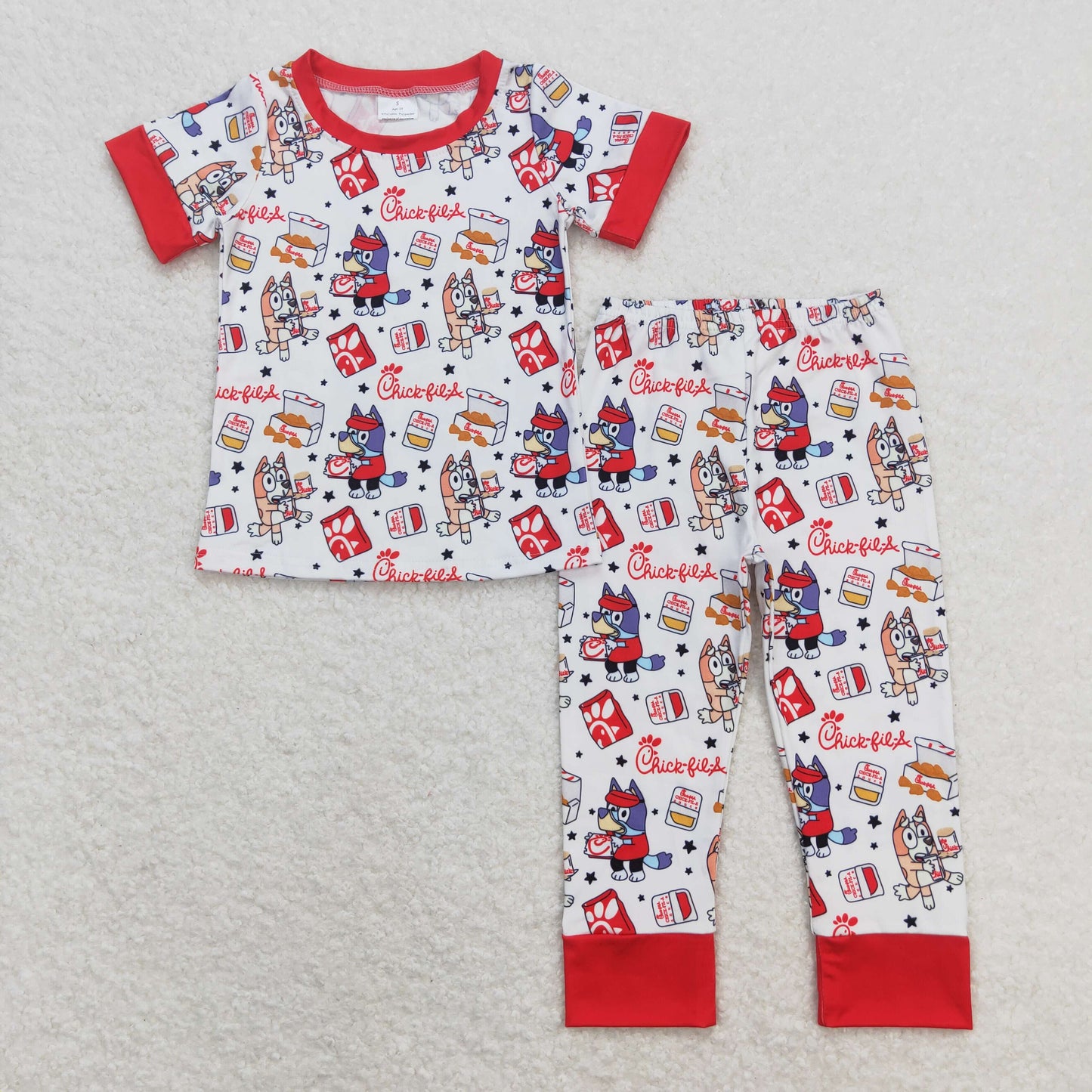 BSPO0347 bluey cow chick boy pajamas outfit 202404 RTS