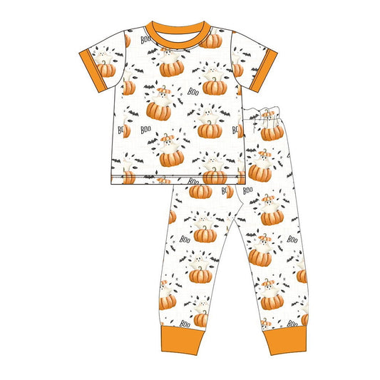 custom MOQ5  BSPO0393 boy pajamas outfit  202404 pumpkin Halloween