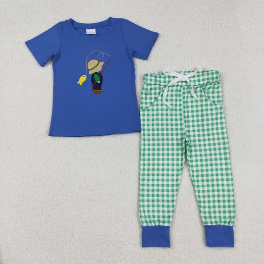 BSPO0506 Embroidery  fishing boy outfit 202509 RTS sibling