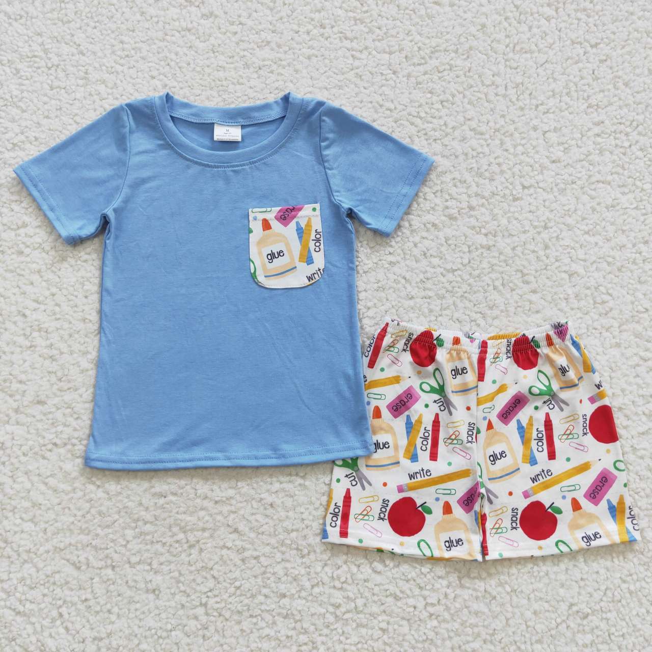 BSSO0278 back to school short sleeve shorts boy outfit 20230610 preorder
