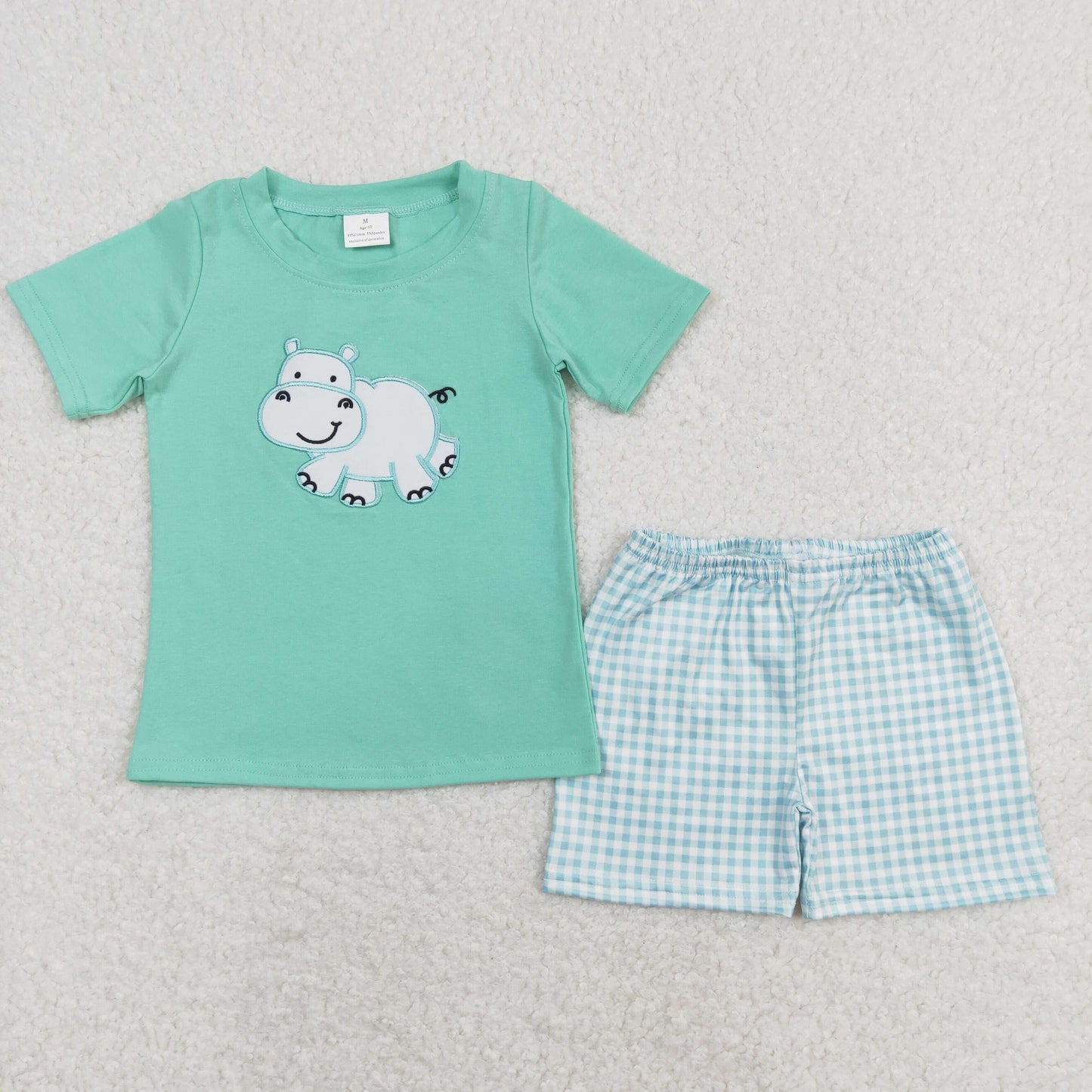 BSSO0466 embroidery hippo boy shorts outfit 202403