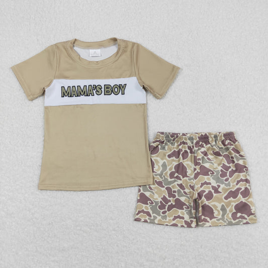 BSSO0567 Embroidery camo mama's boy shorts summer boy outfit 202403( Free shipping order $100+