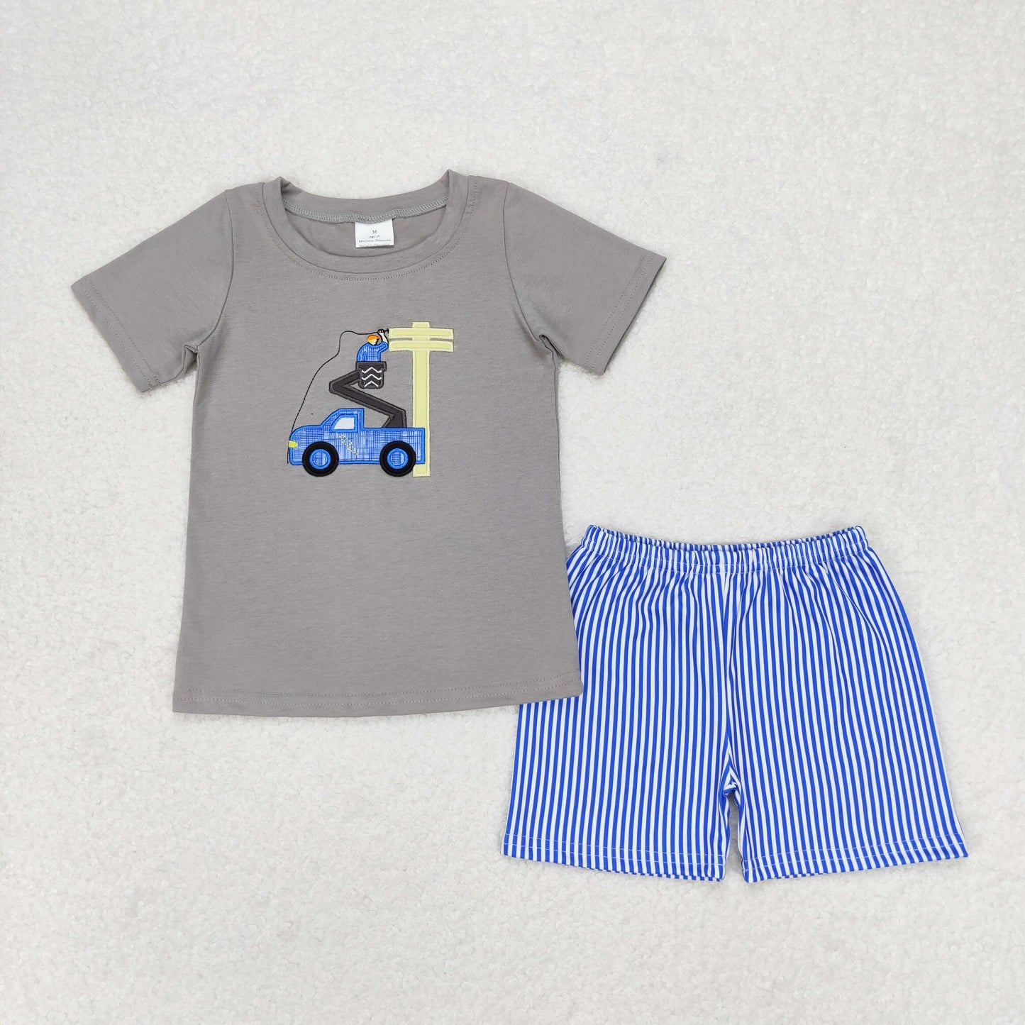 BSSO0631 embroidery lineman engineering automobile shorts boy summer outfit 202405 RTS