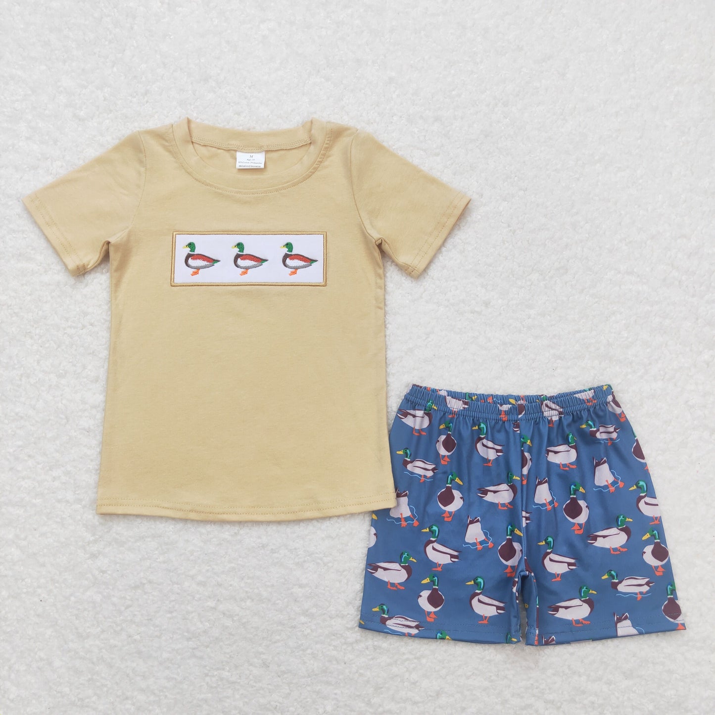 BSSO0645 RTS Embroidery shorts duck boy summer outfit 202404 sibling