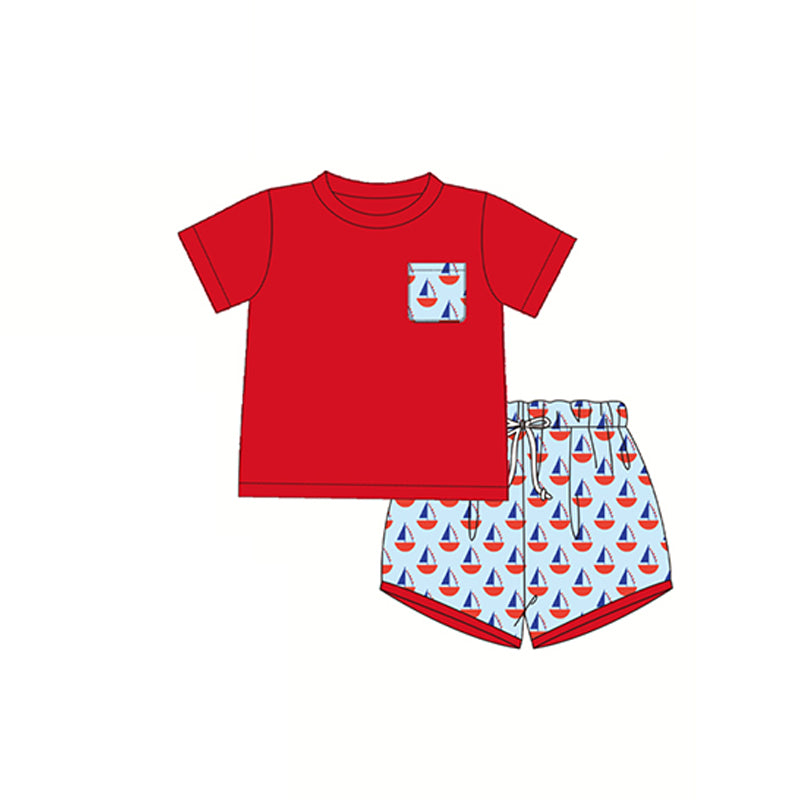 BSSO0681 sailboat boy shorts boy summer outfit 202402 preorder