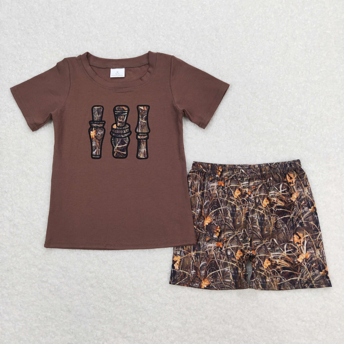 BSSO0780 embroidery camo duck boy shorts outfit RTS Free shipping order $100+